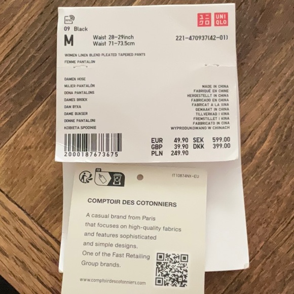 Uniqlo lightweight women’s wide-leg trousers. Elastic waistband at the back, NWT - Picture 4 of 6